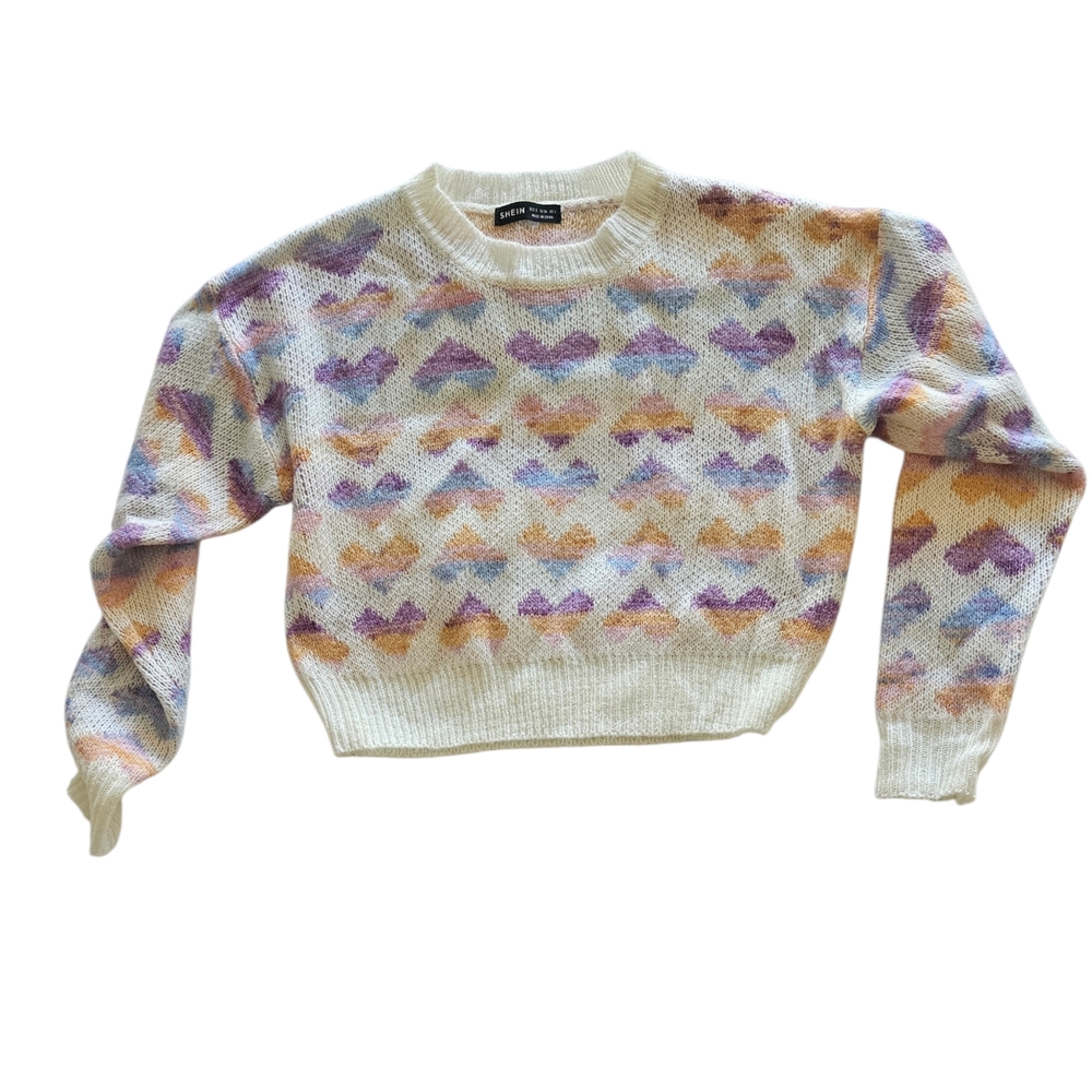 Multicolor Heart Pattern Sweater - Picture 2 of 5